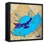 Blue Floppy Purple Bow-Roderick E. Stevens-Framed Stretched Canvas