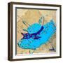 Blue Floppy Purple Bow-Roderick E. Stevens-Framed Giclee Print