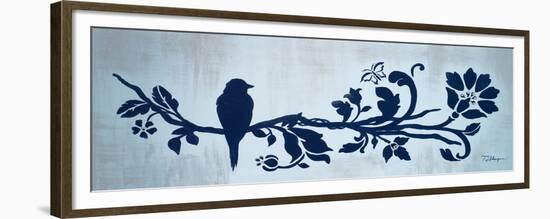 Blue Floral and Bird II-Tiffany Hakimipour-Framed Premium Giclee Print