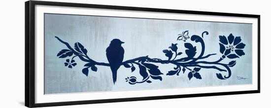 Blue Floral and Bird II-Tiffany Hakimipour-Framed Premium Giclee Print