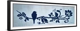 Blue Floral and Bird II-Tiffany Hakimipour-Framed Premium Giclee Print