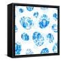 Blue Floral Easter Eggs Seamless Pattern-art_of_sun-Framed Stretched Canvas