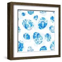 Blue Floral Easter Eggs Seamless Pattern-art_of_sun-Framed Art Print