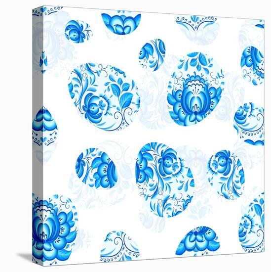 Blue Floral Easter Eggs Seamless Pattern-art_of_sun-Stretched Canvas