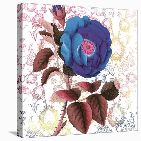 Blue Floral Grandure-Lula Bijoux-Stretched Canvas