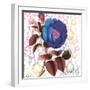 Blue Floral Grandure-Lula Bijoux-Framed Art Print