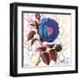 Blue Floral Grandure-Lula Bijoux-Framed Art Print