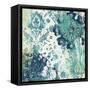 Blue Floral Layers I-June Vess-Framed Stretched Canvas