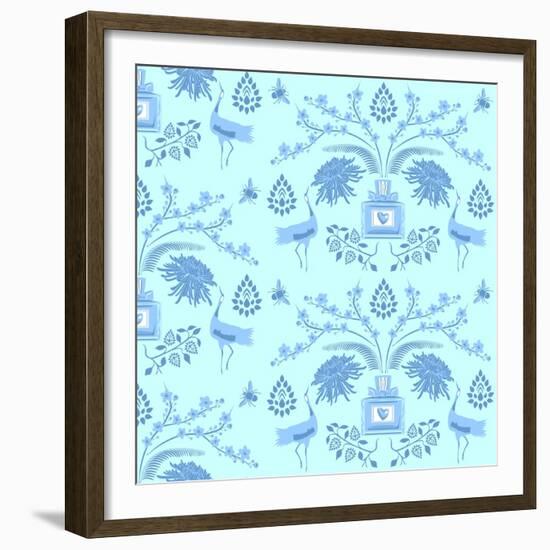 Blue Floral Scent-Claire Huntley-Framed Giclee Print