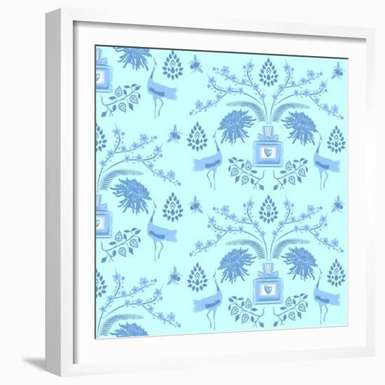 Blue Floral Scent-Claire Huntley-Framed Giclee Print