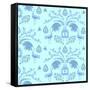 Blue Floral Scent-Claire Huntley-Framed Stretched Canvas