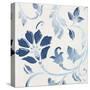 Blue Floral Shimmer I-Tiffany Hakimipour-Stretched Canvas