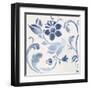 Blue Floral Shimmer II-Tiffany Hakimipour-Framed Art Print