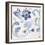 Blue Floral Shimmer II-Tiffany Hakimipour-Framed Art Print