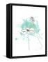 Blue Floral Splash-Jan Weiss-Framed Stretched Canvas