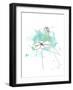 Blue Floral Splash-Jan Weiss-Framed Art Print