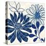 Blue Floralesque 1-Bella Dos Santos-Stretched Canvas