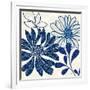 Blue Floralesque 1-Bella Dos Santos-Framed Art Print