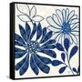 Blue Floralesque 1-Bella Dos Santos-Framed Stretched Canvas