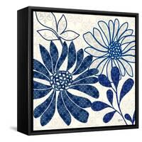 Blue Floralesque 1-Bella Dos Santos-Framed Stretched Canvas