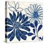 Blue Floralesque 1-Bella Dos Santos-Stretched Canvas