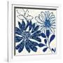 Blue Floralesque 1-Bella Dos Santos-Framed Art Print
