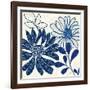 Blue Floralesque 1-Bella Dos Santos-Framed Art Print