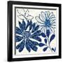 Blue Floralesque 1-Bella Dos Santos-Framed Art Print