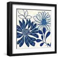 Blue Floralesque 1-Bella Dos Santos-Framed Art Print