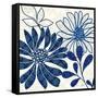Blue Floralesque 1-Bella Dos Santos-Framed Stretched Canvas