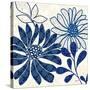 Blue Floralesque 1-Bella Dos Santos-Stretched Canvas