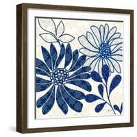 Blue Floralesque 1-Bella Dos Santos-Framed Art Print