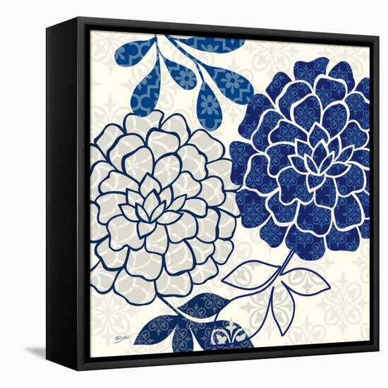 Blue Floralesque 2-Bella Dos Santos-Framed Stretched Canvas