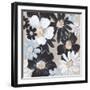 Blue Florals Bloom-Alex Black-Framed Art Print