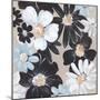 Blue Florals Bloom-Alex Black-Mounted Art Print