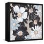 Blue Florals Bloom-Alex Black-Framed Stretched Canvas