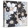 Blue Florals Bloom-Alex Black-Stretched Canvas