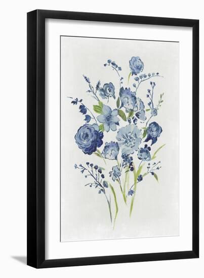 Blue Florals II-Asia Jensen-Framed Art Print