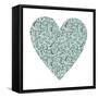 Blue Flower Heart-Carla Martell-Framed Stretched Canvas