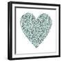 Blue Flower Heart-Carla Martell-Framed Premium Giclee Print