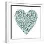 Blue Flower Heart-Carla Martell-Framed Premium Giclee Print