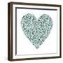 Blue Flower Heart-Carla Martell-Framed Giclee Print