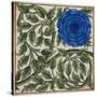 Blue Flower Watercolor Tile Design by William de Morgan-Stapleton Collection-Stretched Canvas