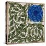 Blue Flower Watercolor Tile Design by William de Morgan-Stapleton Collection-Stretched Canvas