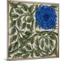 Blue Flower Watercolor Tile Design by William de Morgan-Stapleton Collection-Mounted Giclee Print