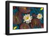 Blue flower white water-null-Framed Art Print