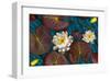 Blue flower white water-null-Framed Art Print