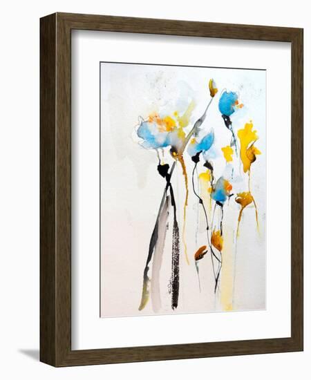 Blue Flowers II-Karin Johannesson-Framed Art Print