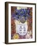 Blue Flowers in an Oriental Vase with Buddha Figures on a Tabletop-Lorraine Platt-Framed Giclee Print