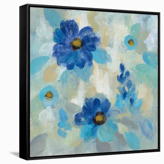 Blue Flowers Whisper II-Silvia Vassileva-Framed Stretched Canvas